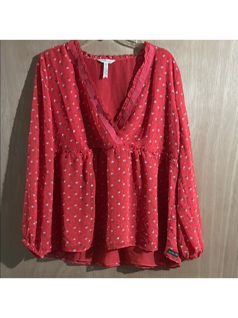 Matilda Jane Red Ruffled Long Sleeve Blouse